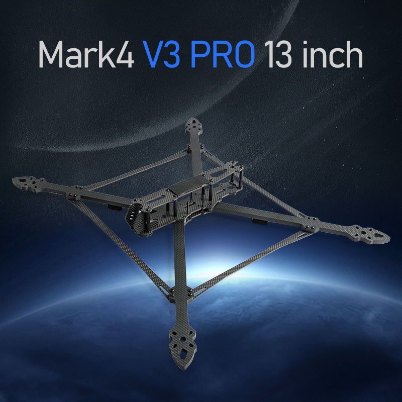 Drone Kit Heavy Lift - 13インチ長距離FPVドローンフレーム、カーボンファイバーXクラスMark4 V3キット（DJI O3対応）、6S-8Sヘビーリフトフリースタイルクアッドコプター