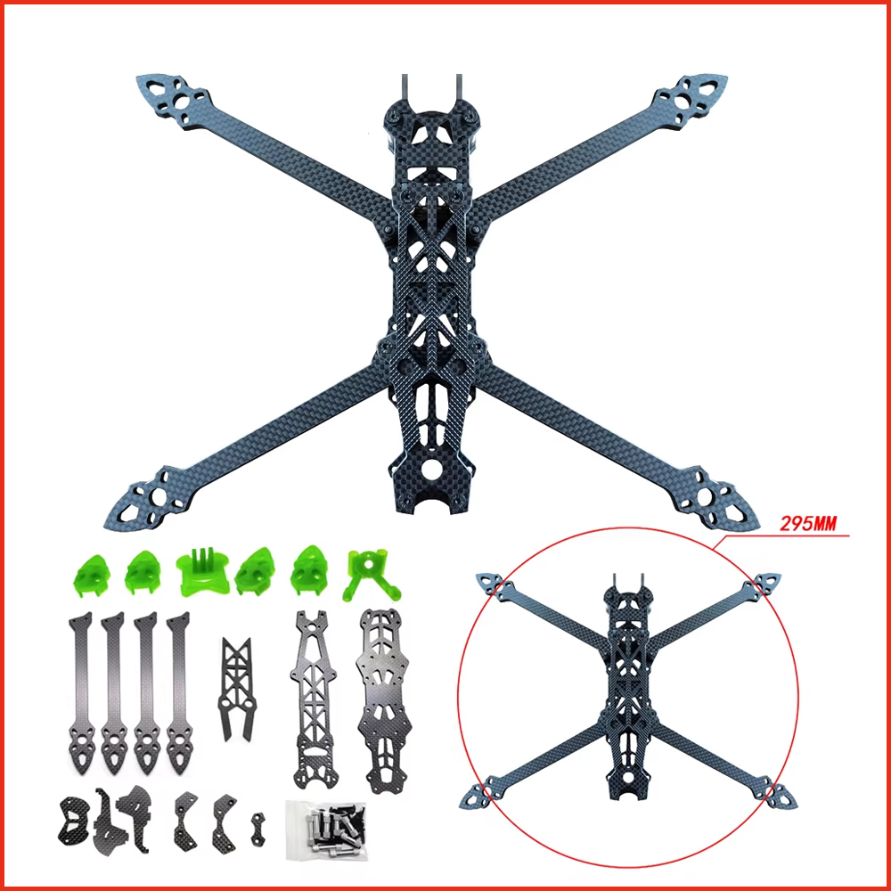 Drone Kit Fpv - Fpvレーシングドローン,3Dプリントパーツアクセサリー,3Kカーボンファイバークワッドコプター,Mark4,mark 4,hd,フリースタイル,7インチ,295mm, 1個
