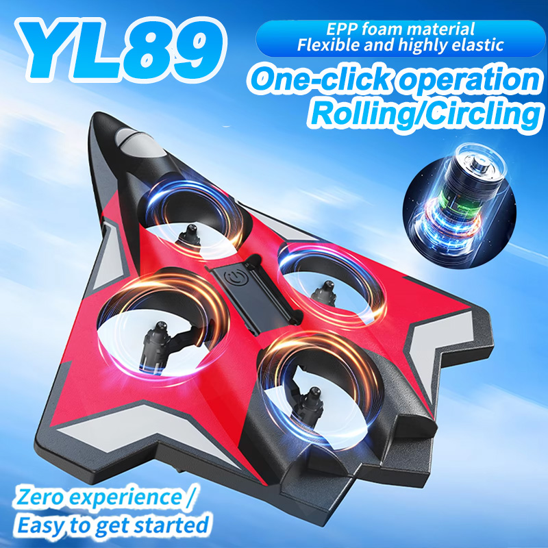 Drone Kit Tricopter - YL89 EPPフォームクアッドコプターRC飛行機ヘリコプター航空機360度回転 ° 固定高度で飛行する戦闘機型RCドローンおもちゃ 子供向けギフト