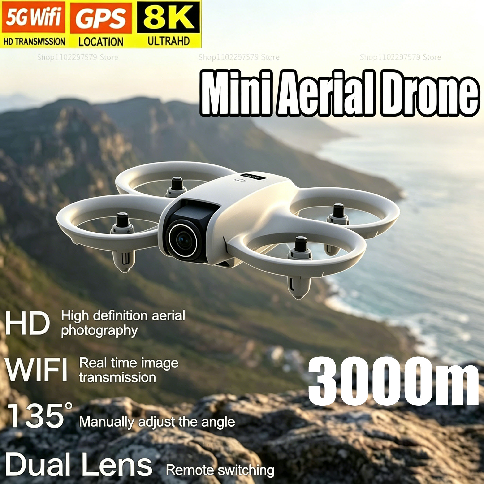 Drone Kit Tricopter - 8K HDカメラ搭載ミニドローン FPV折りたたみ式クアッドコプター ブラシレスモーター 障害物回避機能付き RC飛行機
