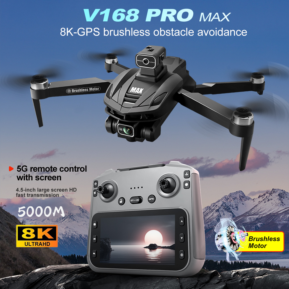 Drone Kit Professional - V168 PRO Max GPS ドローン 8K