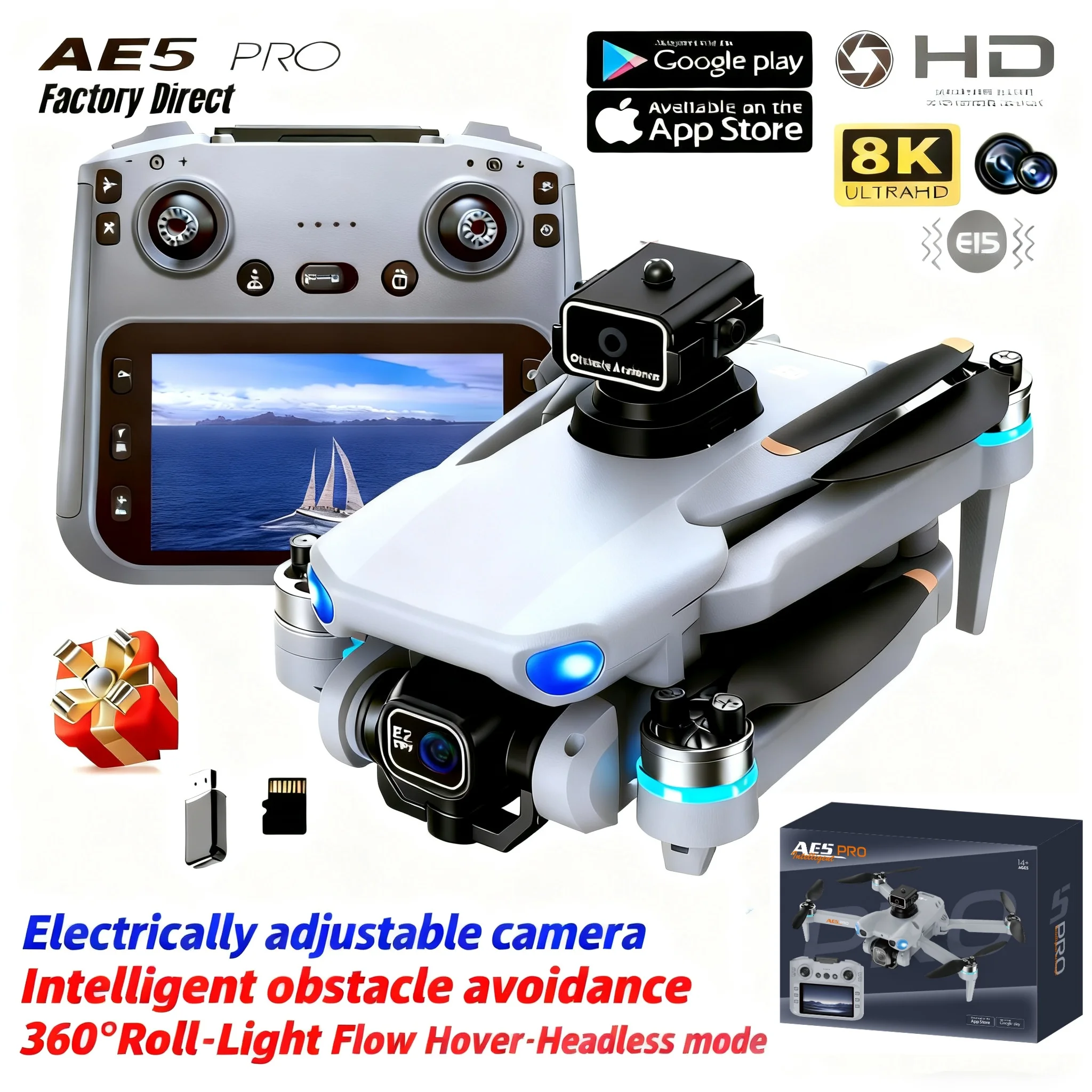Drone Kit Tricopter - AE5 Pro ドローン 8K HD 4.5インチスクリーンコントロール