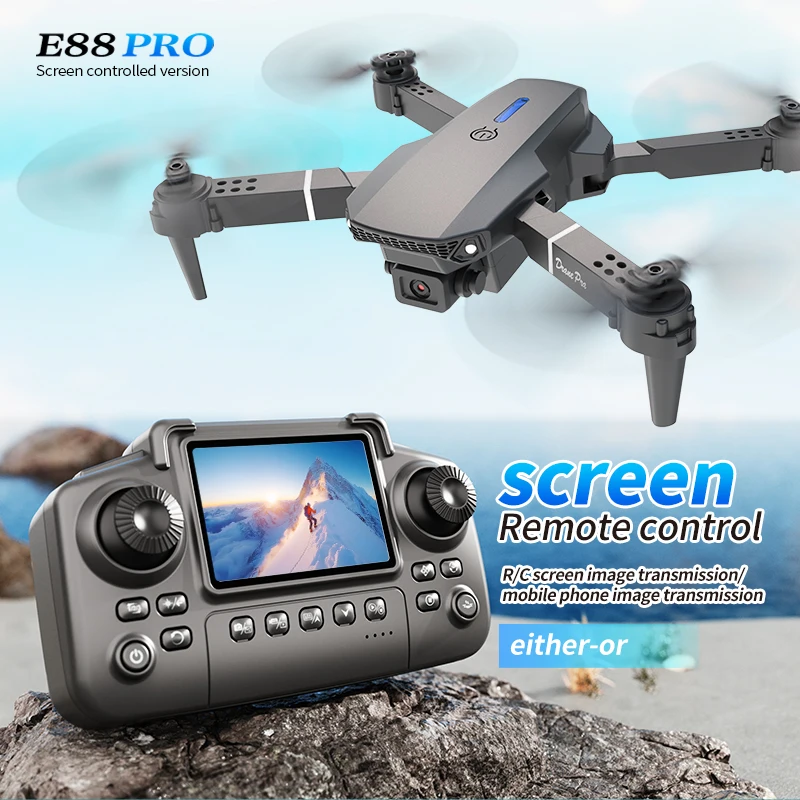 プロフェッショナル E88 プロドローン スクリーン付き 8 - Drone Kit Professional のレビューと価格