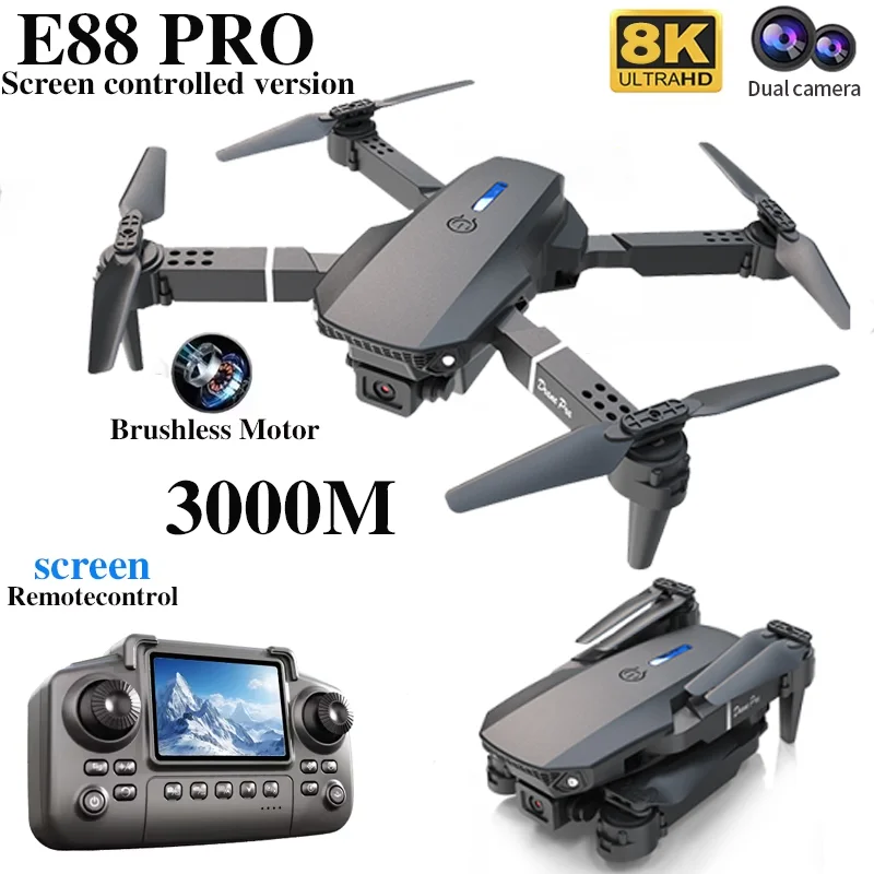 プロフェッショナル E88 プロドローン スクリーン付き 8 - Drone Kit Professional のレビューと価格