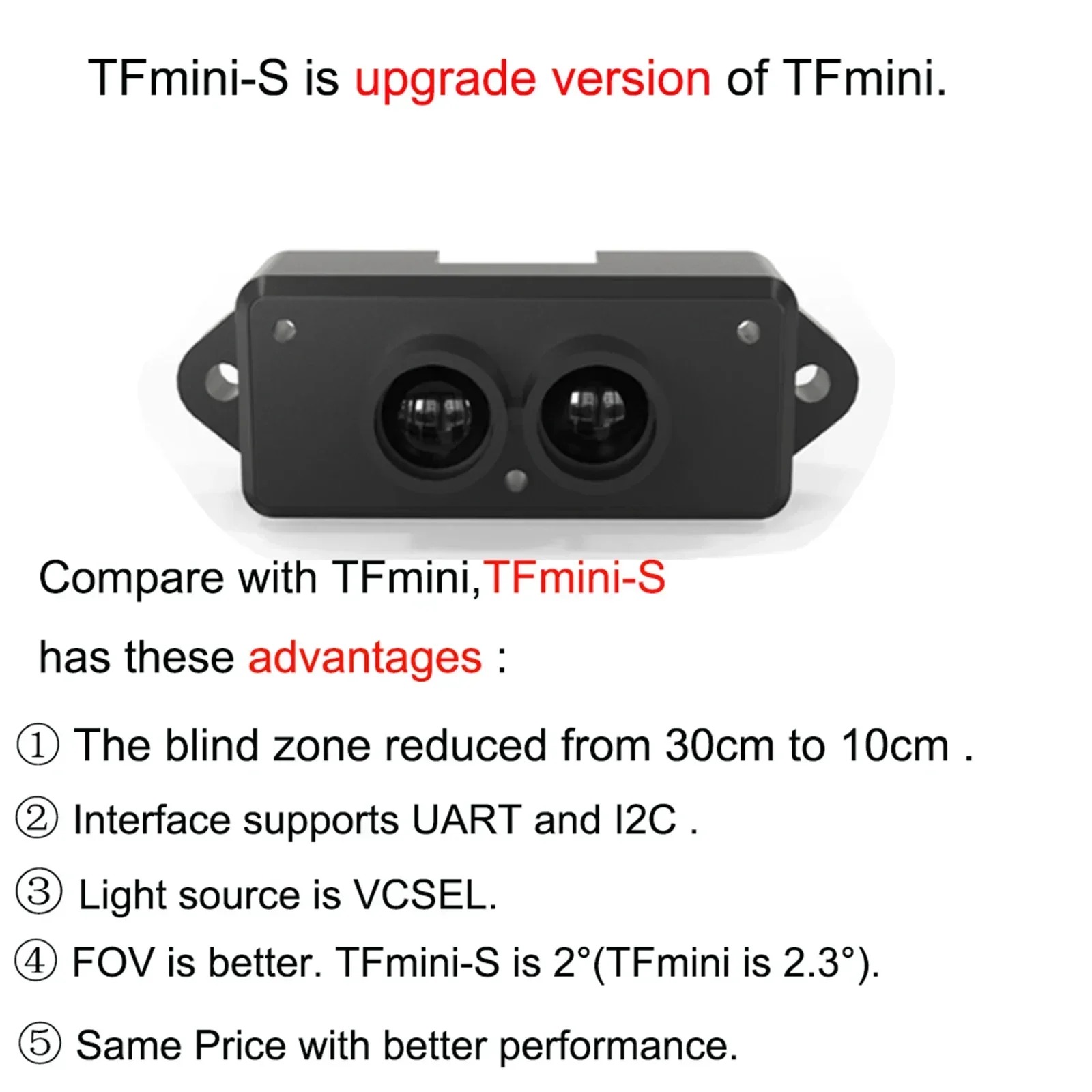 TFmini-S Benewake マイクロ LiDAR レ - Drone Kit Hexacopter のレビューと価格