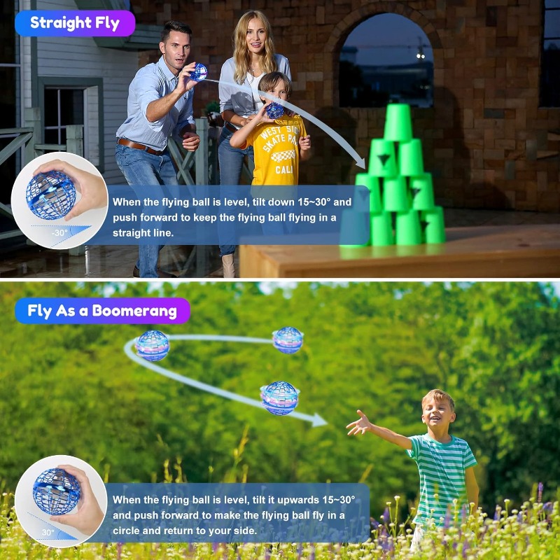 フライングオーブボールおもちゃ2025ブーメランホバーオーブ - Drone Kit Tricopter のレビューと価格